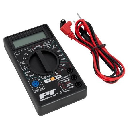 PERFORMANCE TOOL Digital Multi-Meter Tester, W2974 W2974